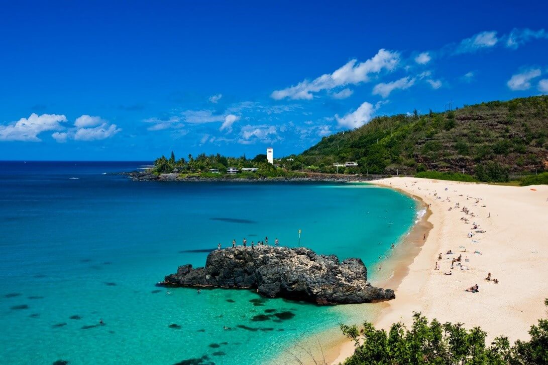 Top Clear Water Beaches - Waimea Bay Beach, O’ahu Island, Hawaii