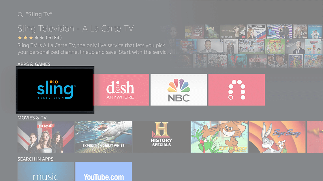 Select the Sling TV App