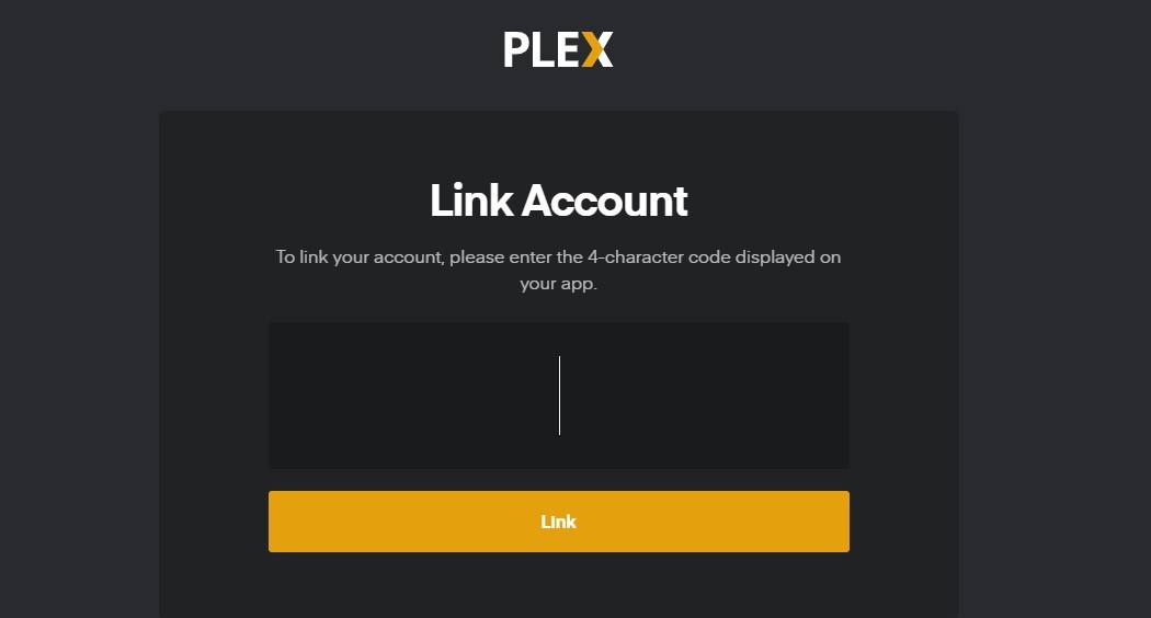 Tap Link on the Plex activation site