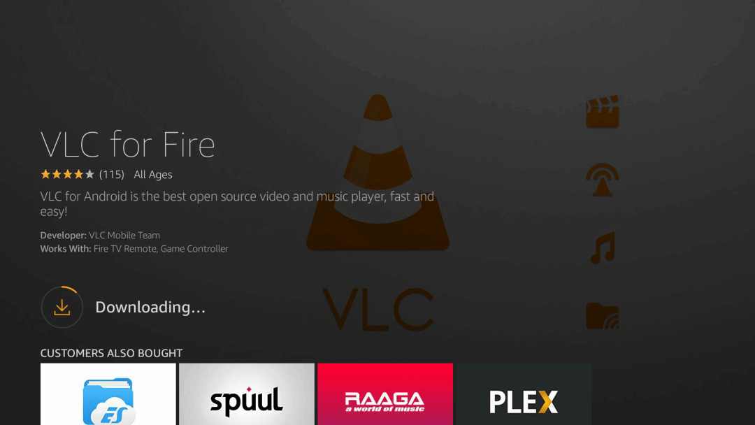 Downloading VLC on Firestick