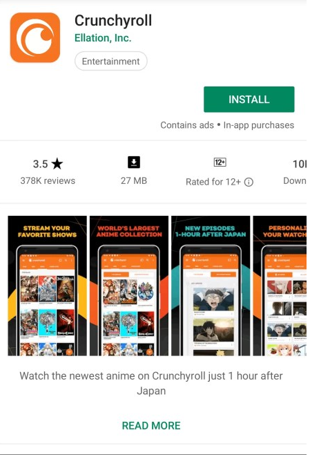 Install Crunchyroll from Play Store