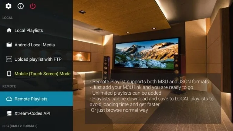 Tap Remote Playlists option in GSE Smart IPTV