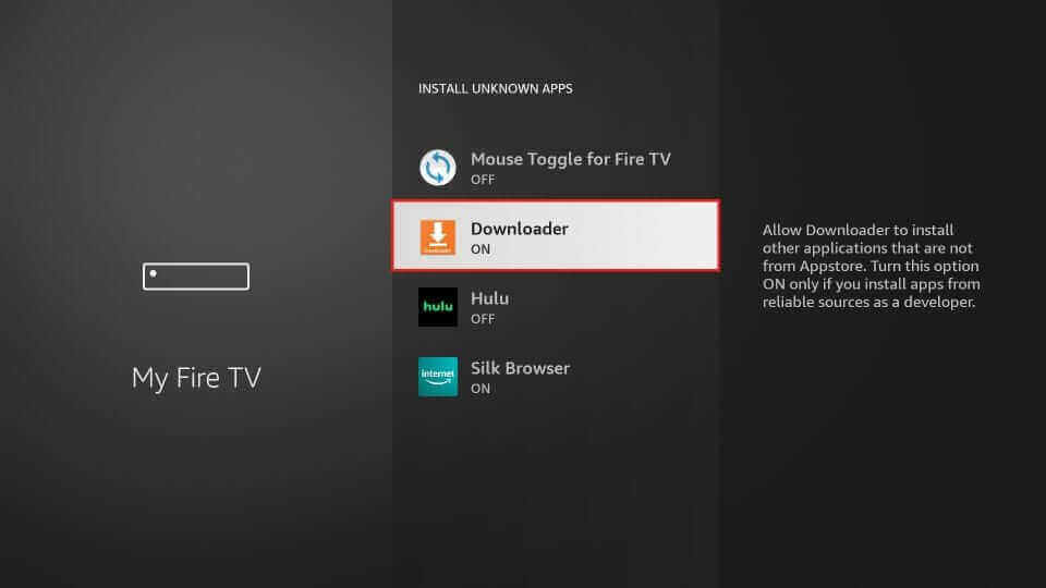 Enable Downloader to install MoviesBox on Firestick