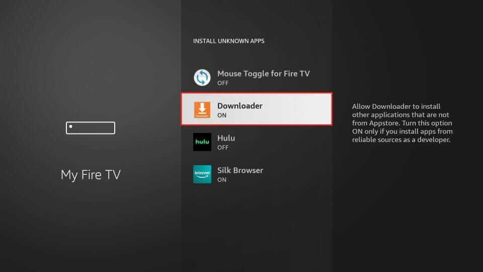 Enable downloader to install the Xfinity Stream on Firestick