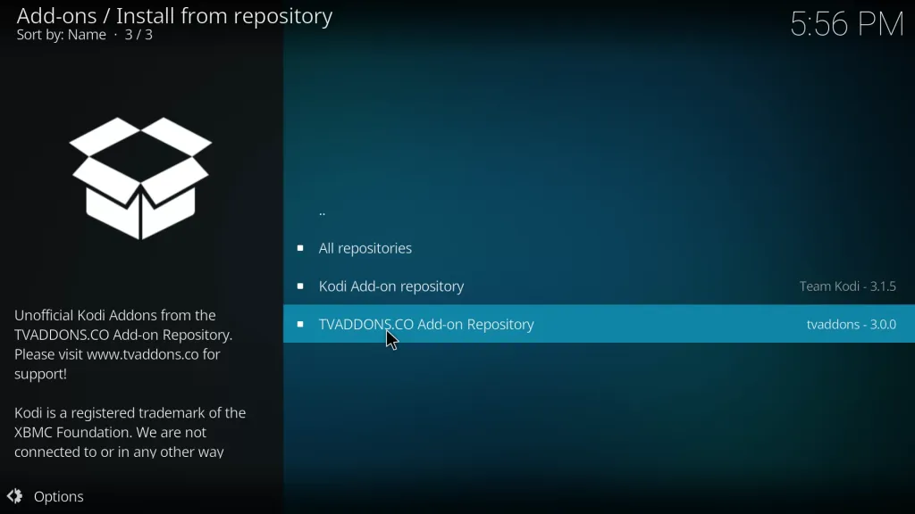 Click TV ADDONS.CO Add-on Repository.