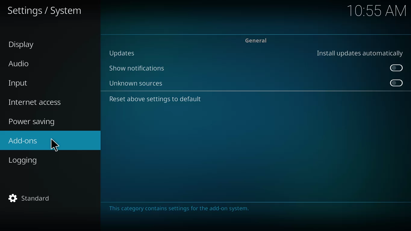 Enable Unknown sources to install cCloud TV Kodi addon